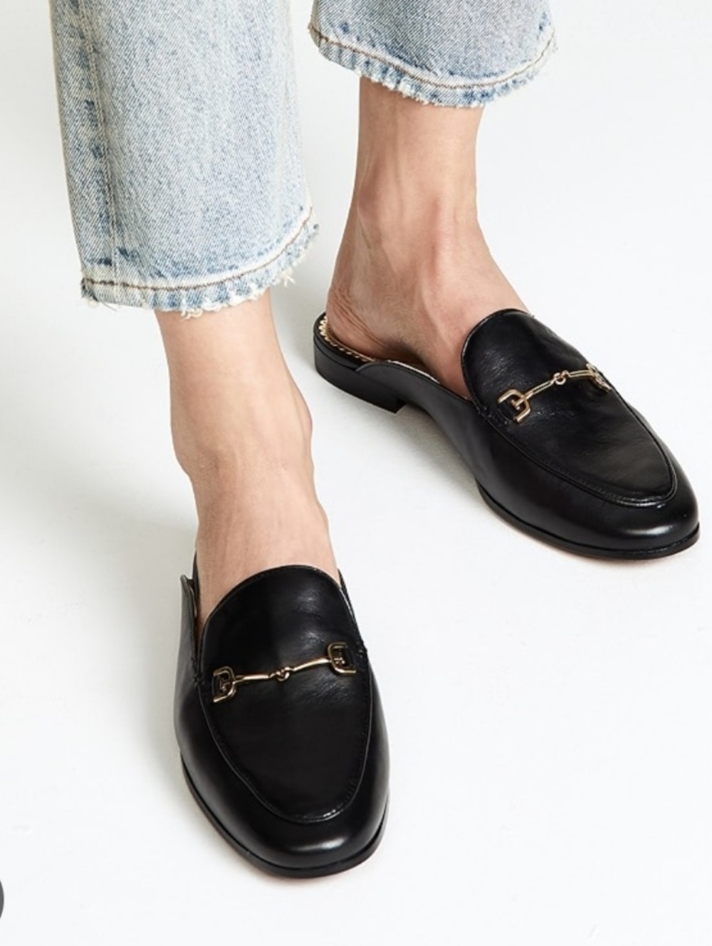 Sam Edelman Dress Mules 6 Black Leather Linnie Bit Horsebit Formal New $150